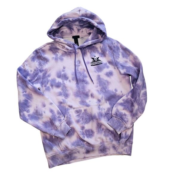 H&M x The Simpsons Purple Tie-Dye Hooded Sweatshirt sz Medium Casual Basic - Picture 1 of 6